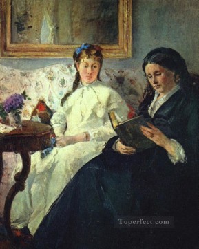  Artist Oil Painting - The Mother and Sister of the Artist The Lecture impressionists Berthe Morisot